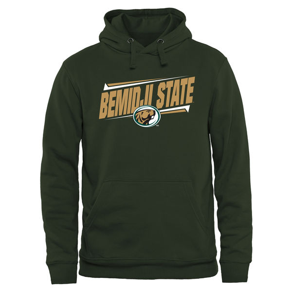 Men NCAA Bemidji State Beavers Double Bar Pullover Hoodie Green->more ncaa teams->NCAA Jersey